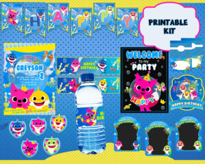 Awsome Baby Shark party kit printable Bundle