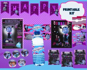 Beautiful Vampirina party kit printable Bundle