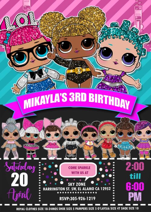 LOL Surprise Series 1Birthday Invitation