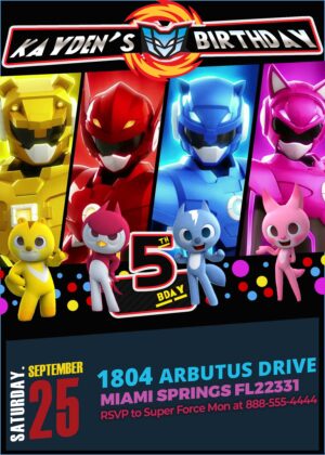 Miniforce Birthday Invitation