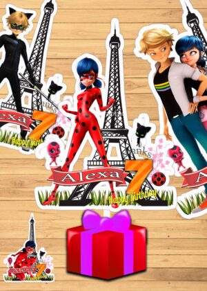 8 Beautiful Lady Bug and Cat Noir Birthday Centerpieces