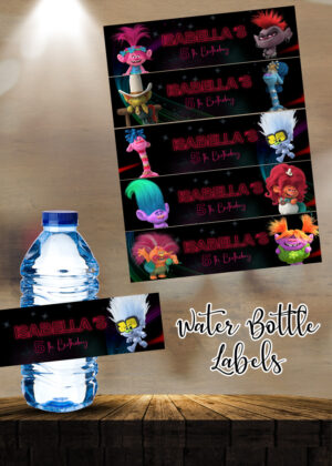 Trolls Bottle Labels