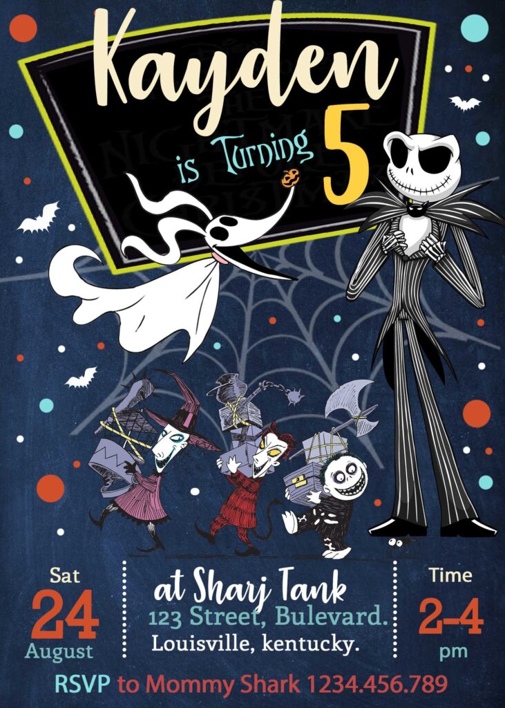 The Nightmare Before Christmas Birthday Invitation