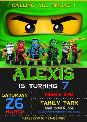 Ninjago Birthday Invitation