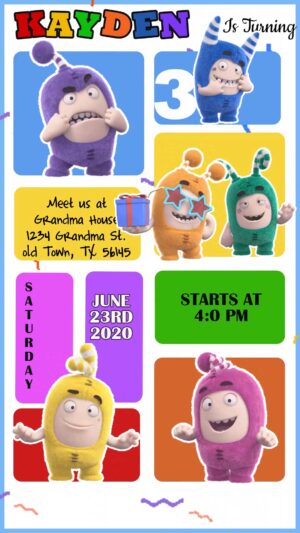 INCREDIBLE  ODDBODS BIRTHDAY VIDEO INVITATION