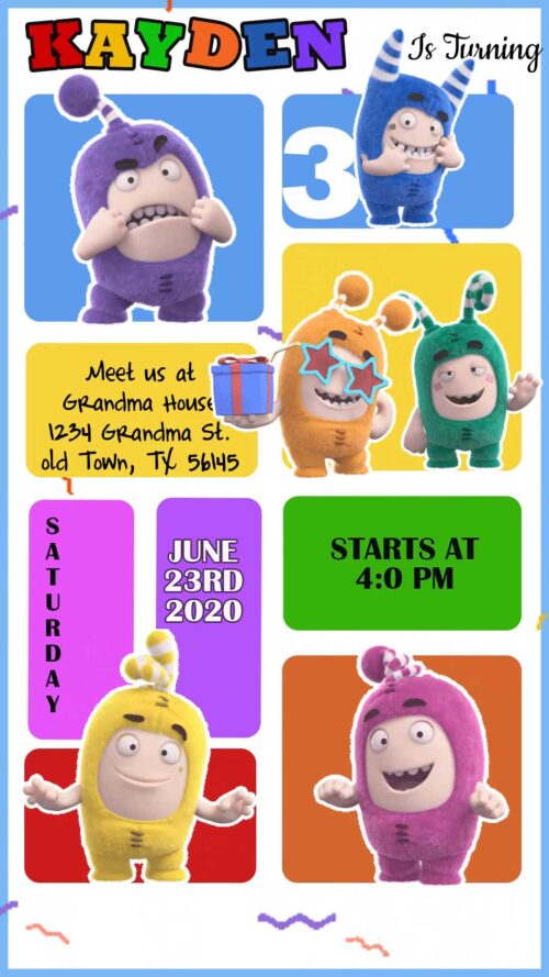 INCREDIBLE  ODDBODS BIRTHDAY VIDEO INVITATION