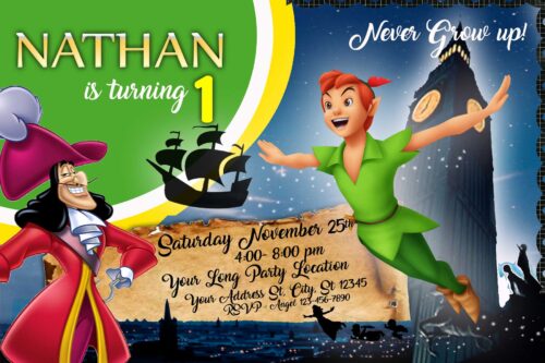 Awesome Peter Pan Birthday Invitation