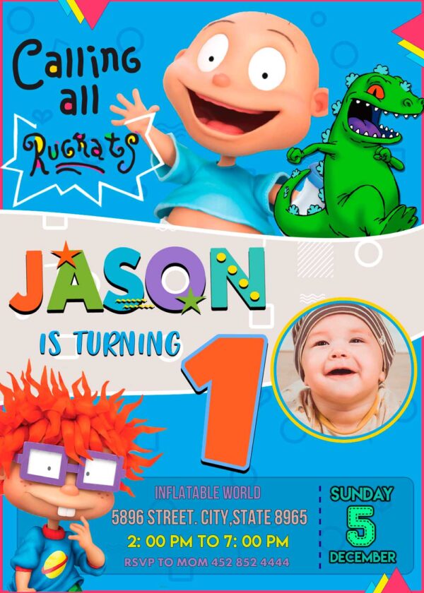  Rugrats Birthday Invitation (Boy) - Image 3