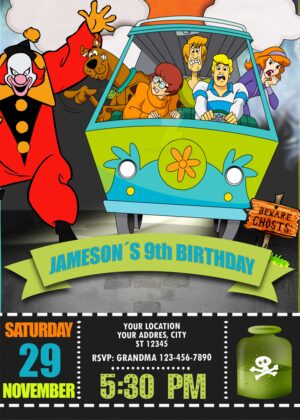 Halloween Costume Birthday Party Scooby Doo invitation