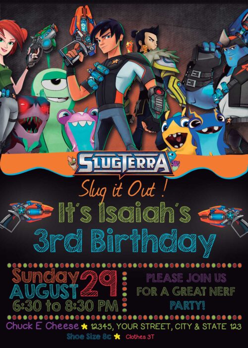 Fantastic Slugterra Birthday Invitation
