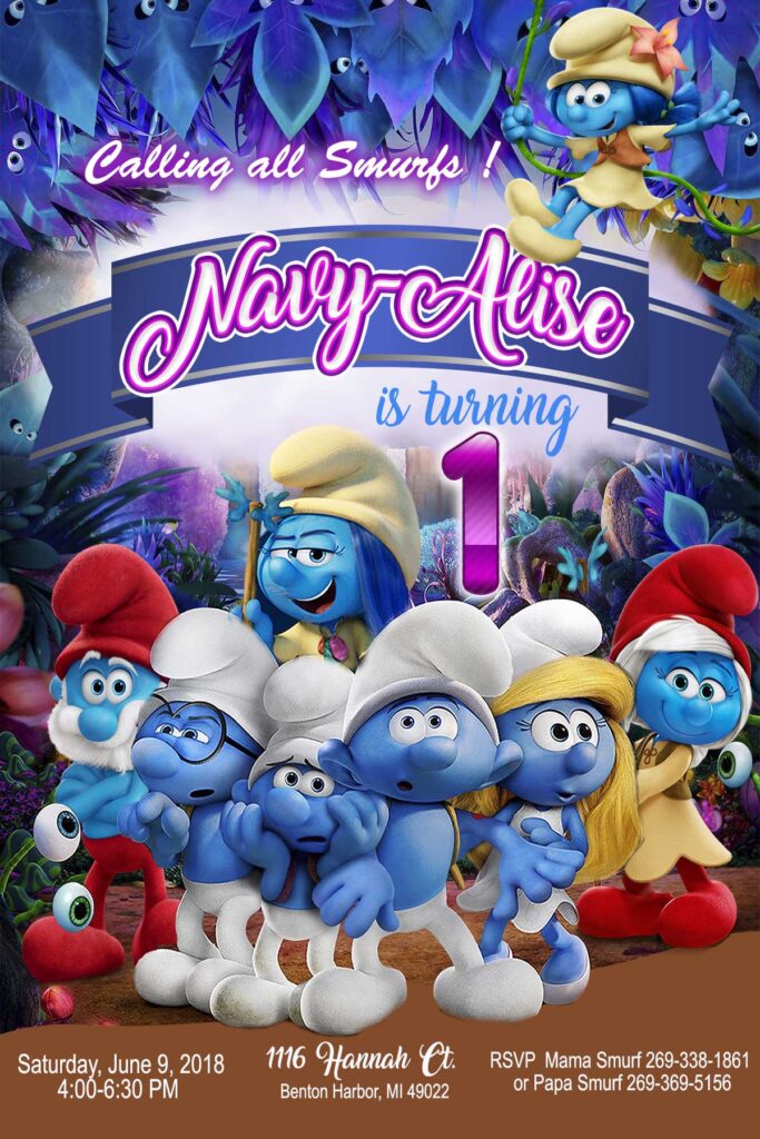 Smurfs 2 Birthday Invitation Smurfs 2 Birthday Invitation