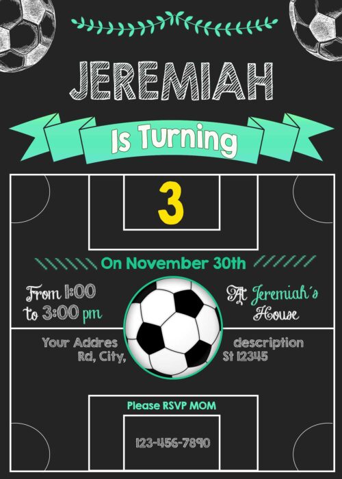 Soccer Party Birthday Invitation