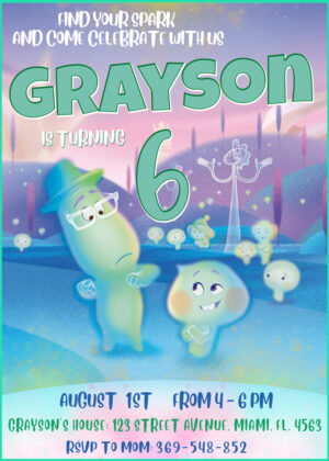 Soul Pixar Birthday Invitation