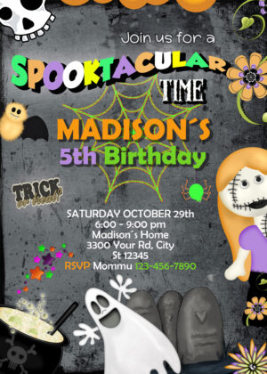 Halloween Spooktacular Costume Birthday invitation