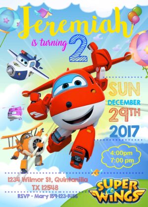 Fantastic Superwings Birthday Invitation
