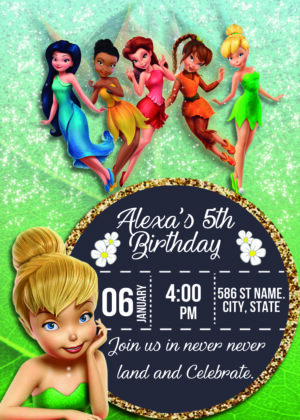 Spectacular Tinkerbell Birthday Invitation