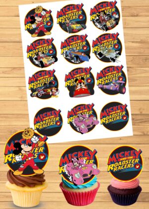 Free 12 Mickey and the Roadster Racers Cupcake Toppers