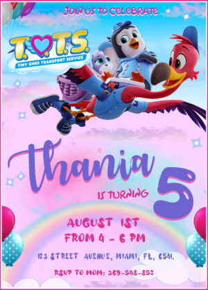 Lovely TOTS Birthday Invitation