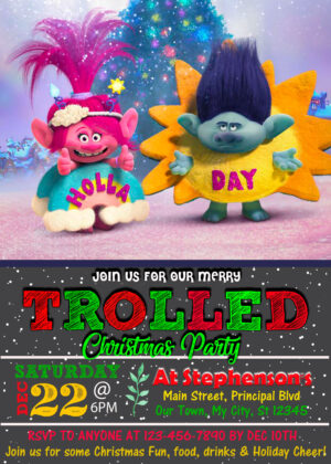 The Trolls Christmas Party Invitation