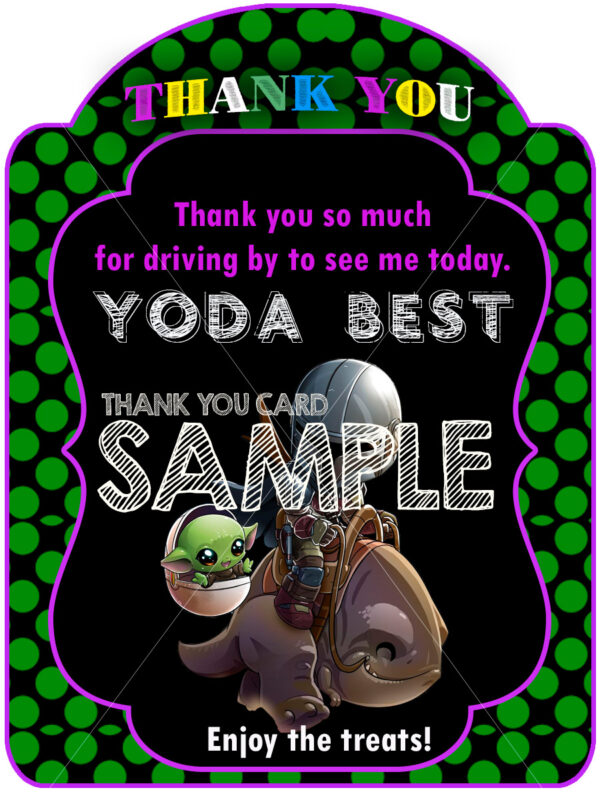 Editable Baby Yoda birthday Invitation Template- Mandalorian Rider - Image 4