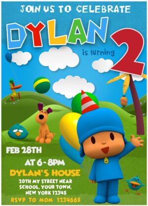 Pocoyo ¡Party in the Park! Birthday Invitation