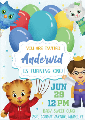 Beautiful Daniel Tiger's Neighborhood Birthday Invitation