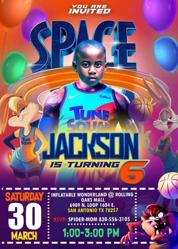 SPACE JAM 2 BIRTHDAY INVITATION