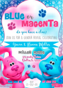 pink or blue gender reveal invitation