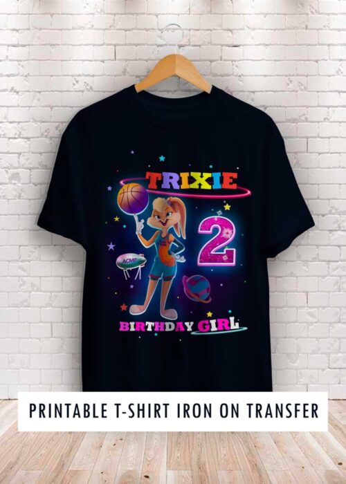 Space Jam Birthday T-Shirt Lola Bunny  Printable Transfer
