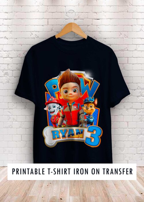 Paw Patrol birthday shirt transfer design
