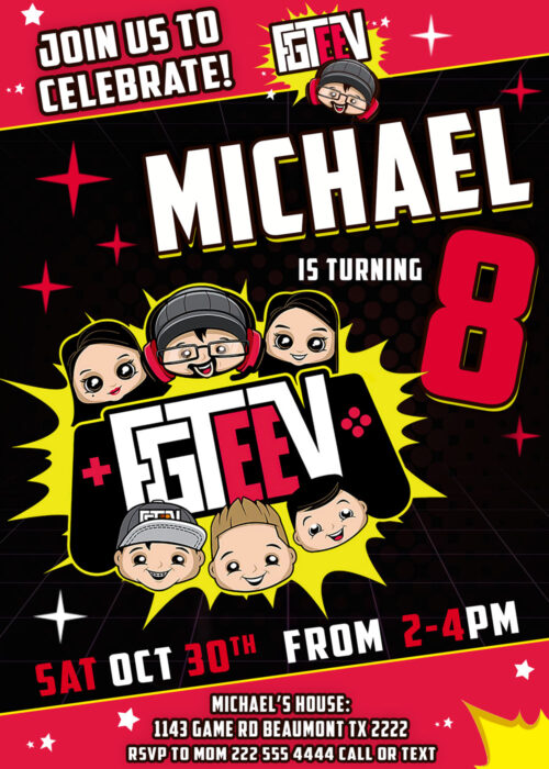 FGTeeV Birthday Invitation