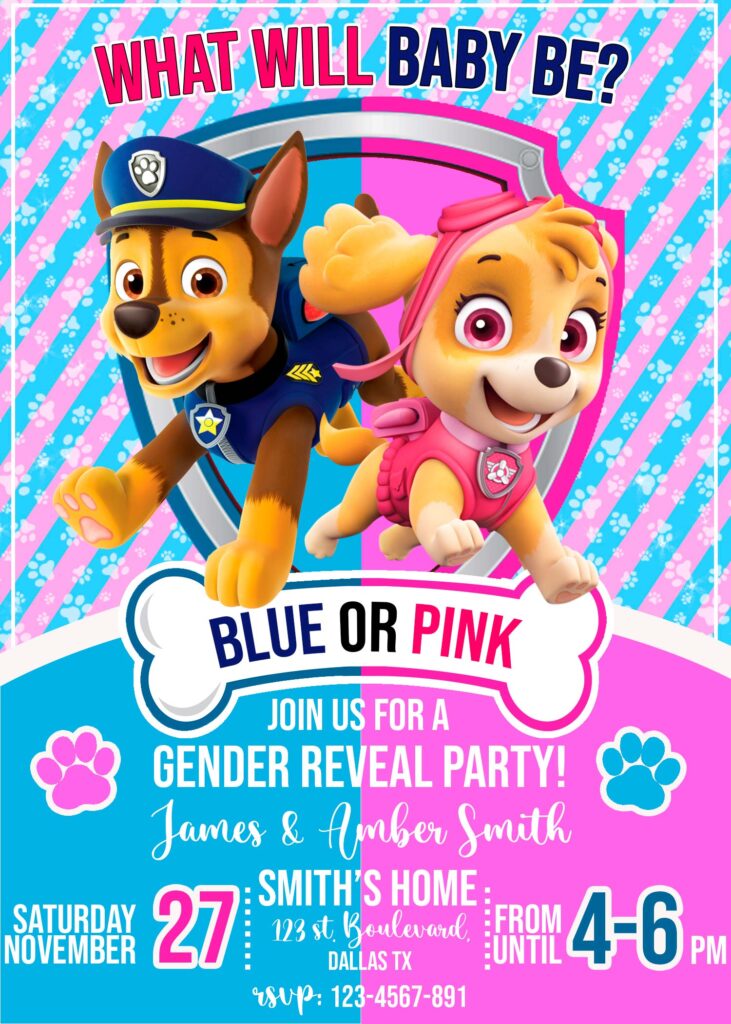 Paw Patrol Gender Reveal Initation