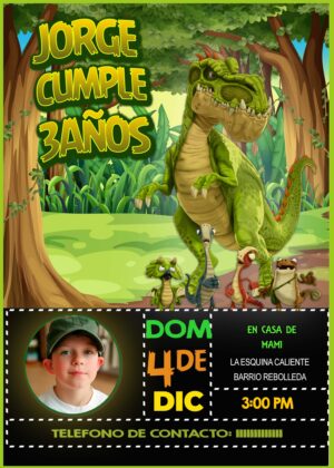 Invitación de Cumpleaños Gigantosaurus