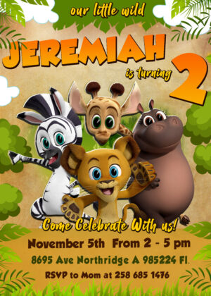 Madagascar A Little Wild Birthday Invitation