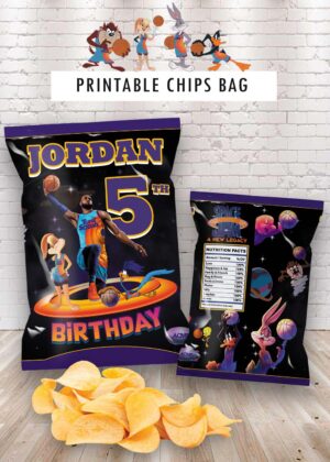 Space Jam Birthday Printable Chips Bag