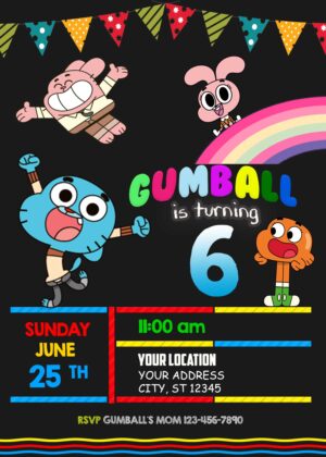 Gumball Birthday Invitation