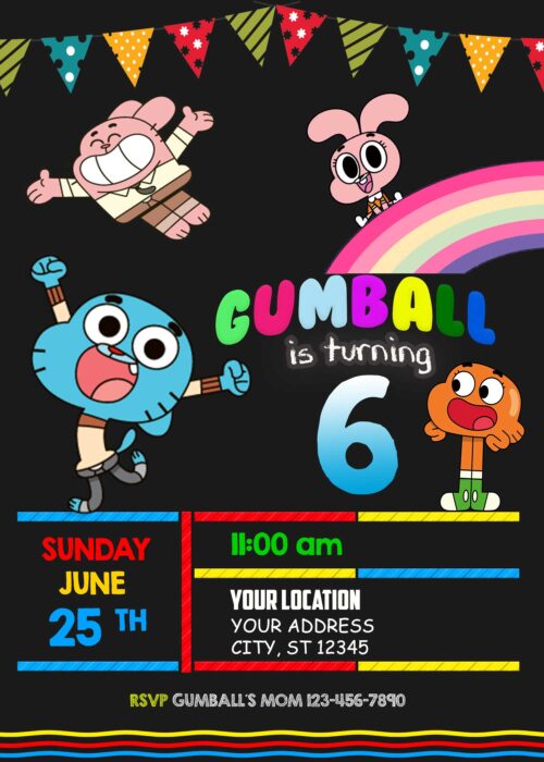Gumball Birthday Invitation