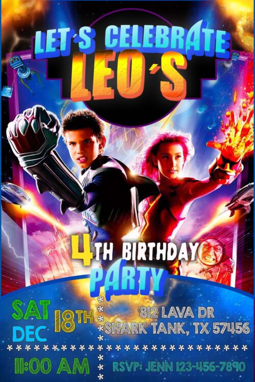 Sharkboy and Lavagirl Birthday Invitation