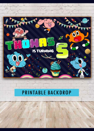 The Amazing World of Gumball Birthday Backdrop