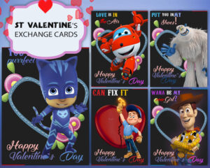 Boy St Valentines Exchange cards
