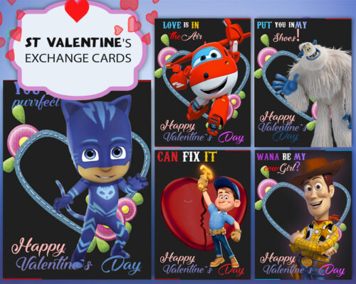 Boy St Valentines Exchange cards