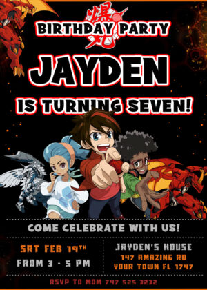 Bakugan Birthday Invitation