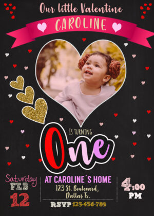 Hearts Birthday Invitation