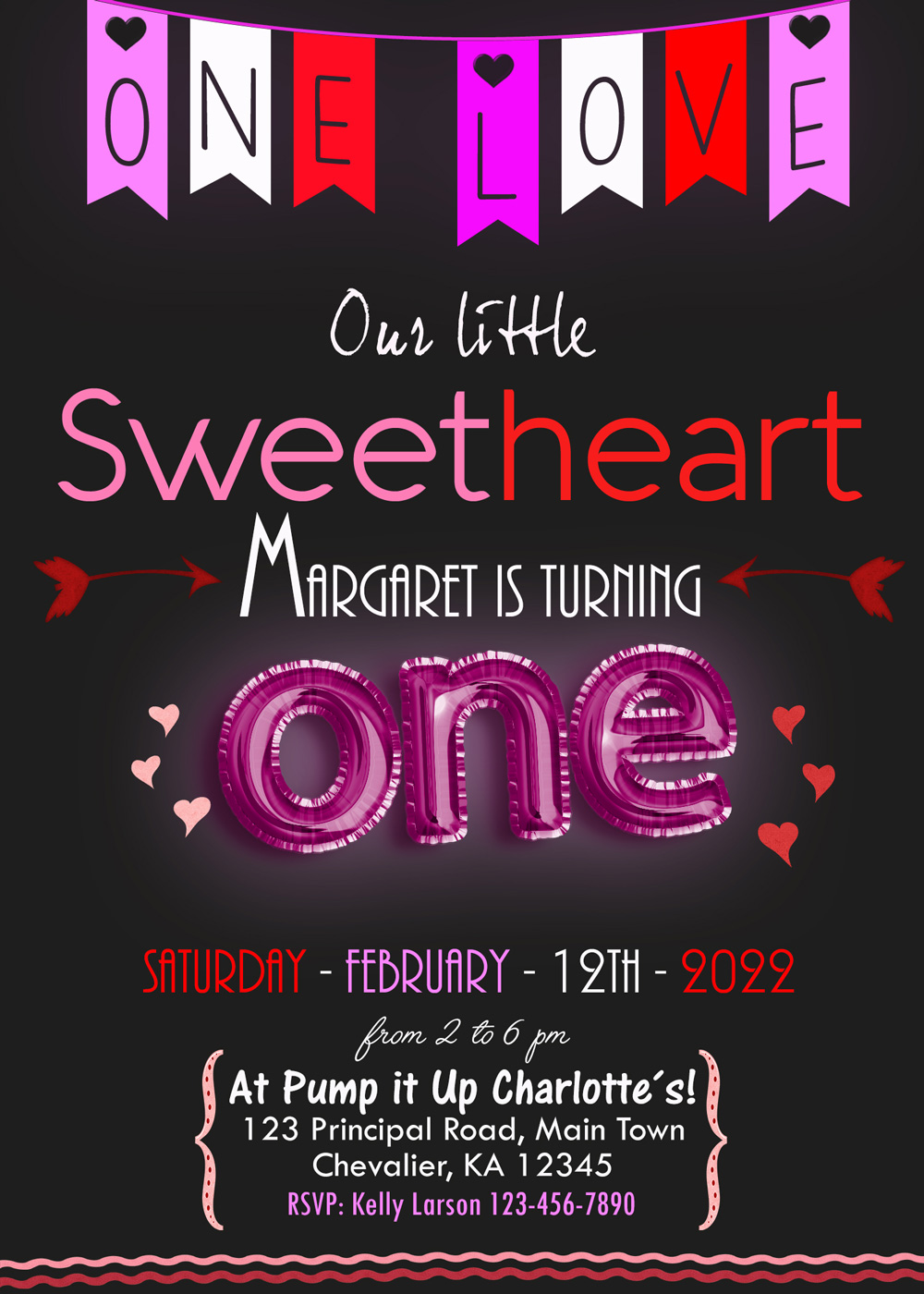 One Love birthday invitation