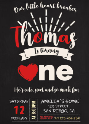 Little Heartbreaker Birthday Invitation