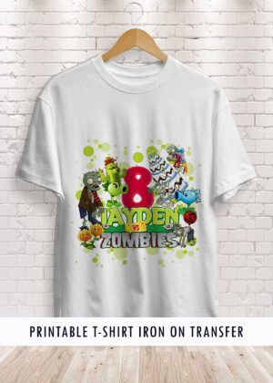 Plants vs Zombies Birthday Shirt Printable Transfer