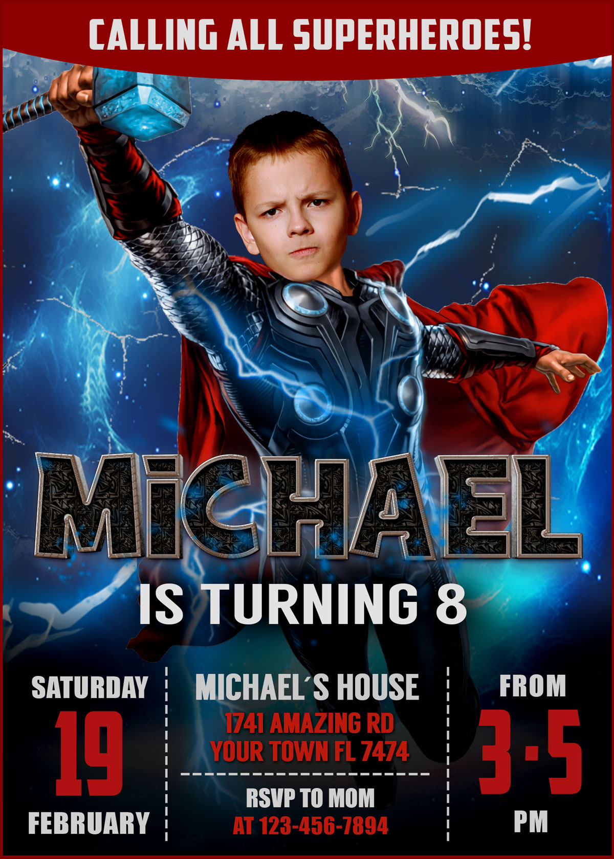 thor birthday invitation