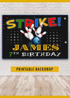 Bowling Birthday Backdrop