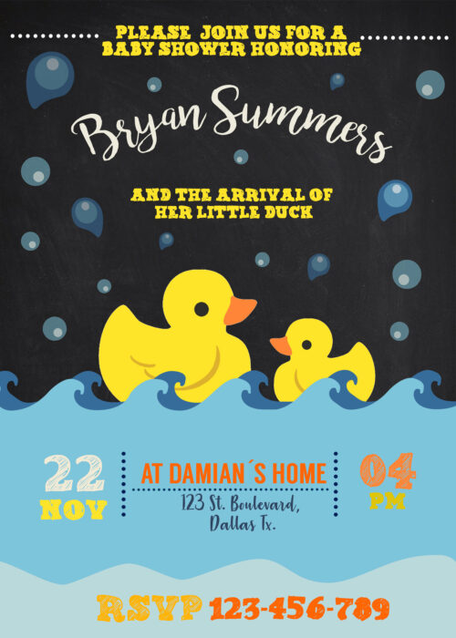 Ducks Baby Shower Invitations