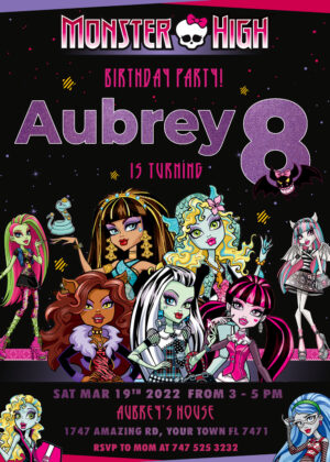 Monster High Birthday Invitation